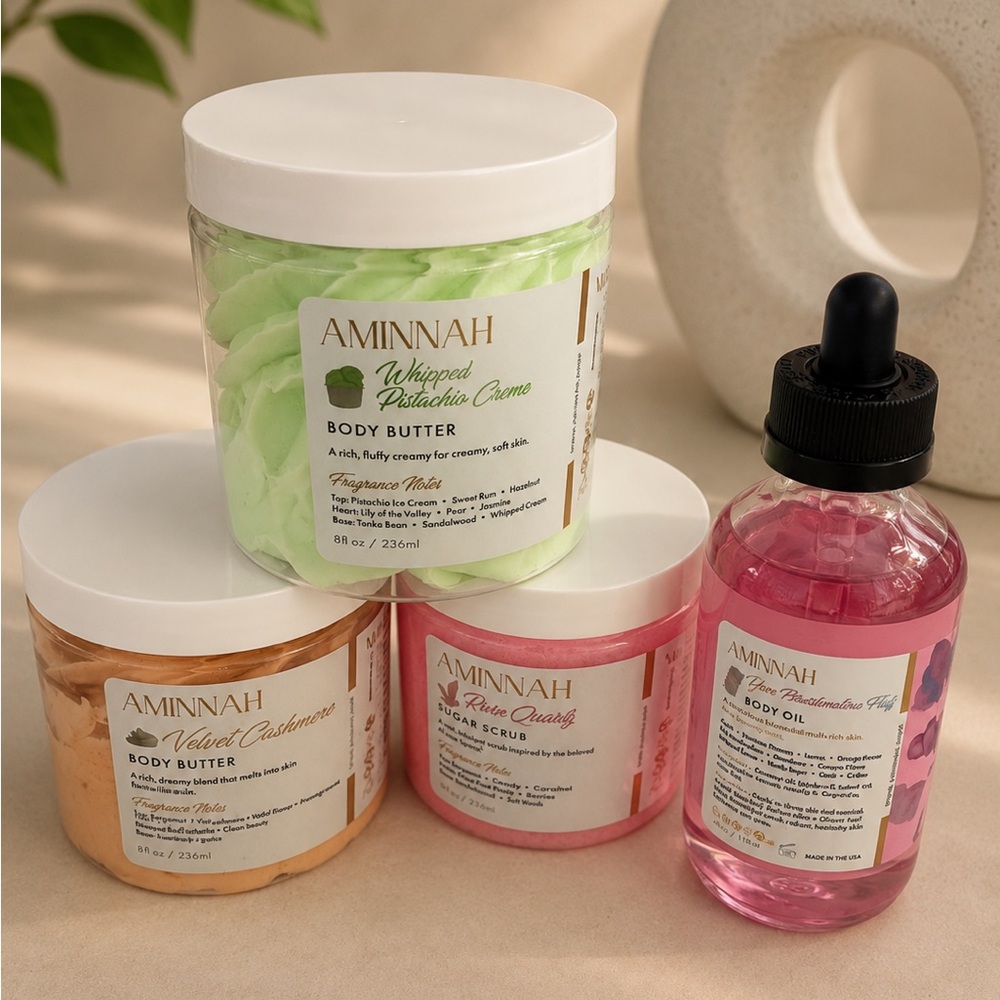 AMINNAH Whipped Pistachio Crème Body Butter - Green